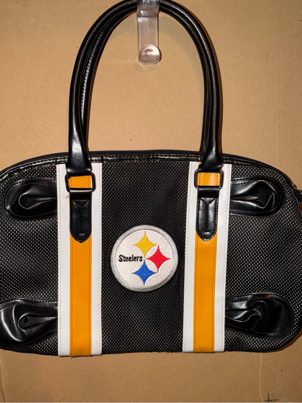 Pittsburgh Steelers Black and Gold Logo Small Shoulder Tote